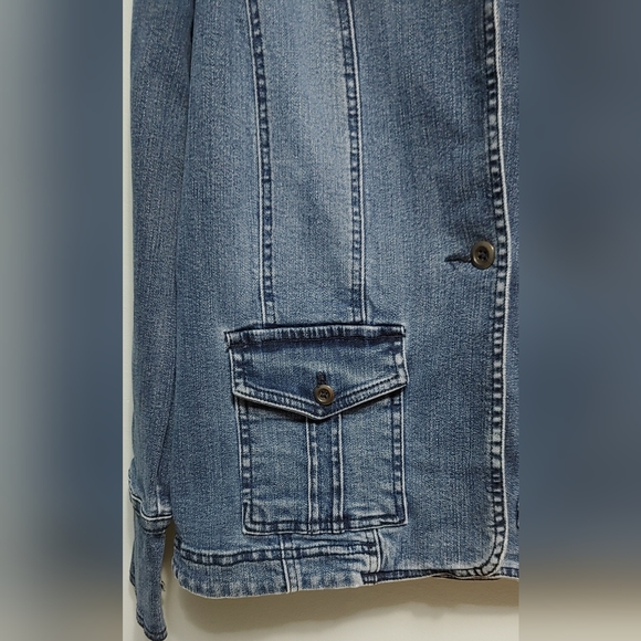 Vintage Contrast Denim Jacket.  Size 14P - Picture 5 of 9